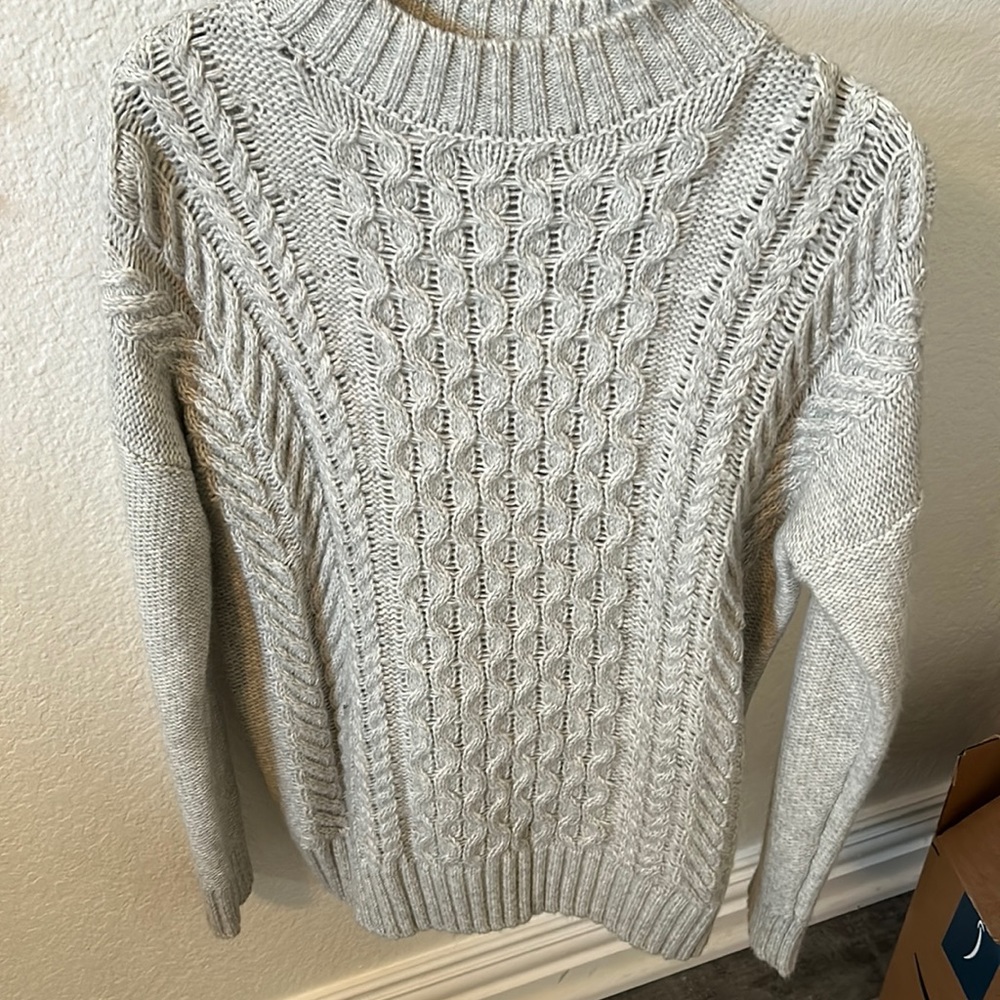 Grey cable knit sweater